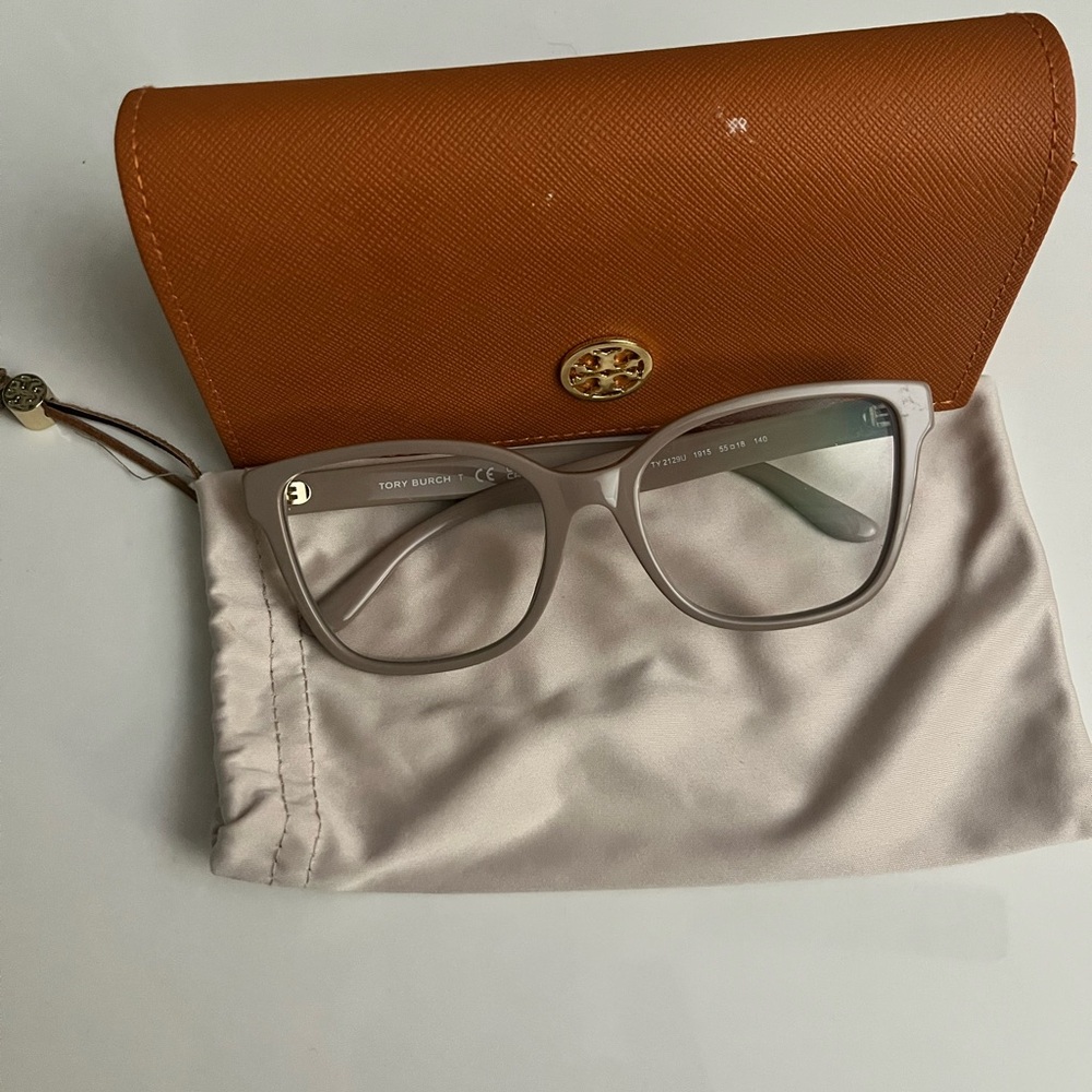 Tory Burch Taupe Glasses with Orange Case